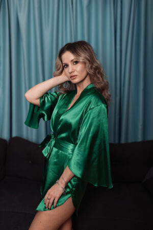 'Bloom' Green Kimono